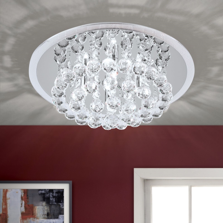 Plafonnier en cristal GLORIA 4xG9/40W/230V d. 38 cm transparent/chrome brillant