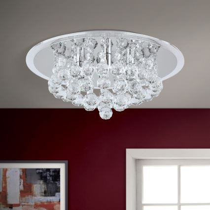 Plafonnier en cristal GLORIA 4xG9/40W/230V d. 38 cm transparent/chrome brillant