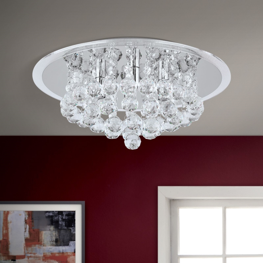 Plafonnier en cristal GLORIA 4xG9/40W/230V d. 38 cm transparent/chrome brillant