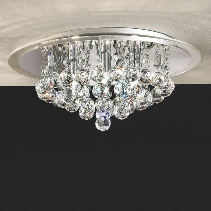 Plafonnier en cristal GLORIA 4xG9/40W/230V d. 38 cm transparent/chrome brillant