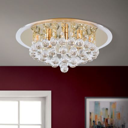 Plafonnier en cristal GLORIA 4xG9/40W/230V d. 38 cm doré