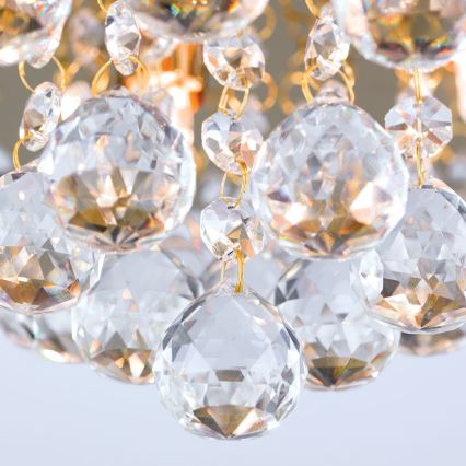 Plafonnier en cristal GLORIA 4xG9/40W/230V d. 38 cm doré