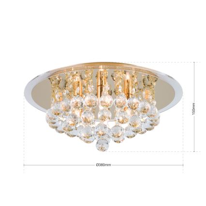 Plafonnier en cristal GLORIA 4xG9/40W/230V d. 38 cm doré