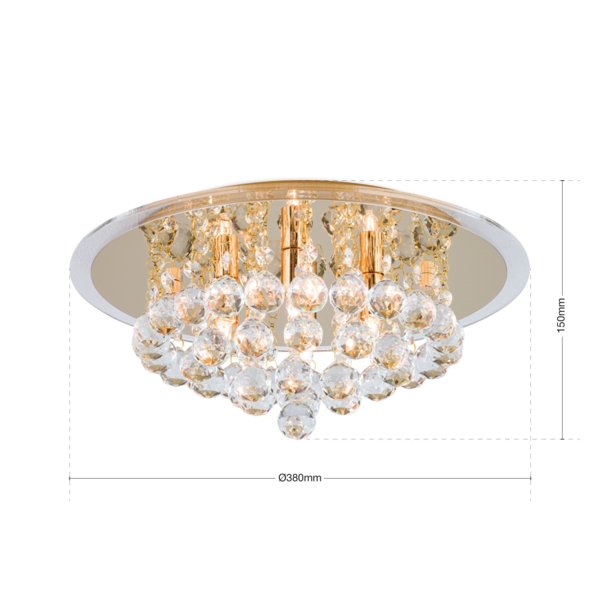 Plafonnier en cristal GLORIA 4xG9/40W/230V d. 38 cm doré