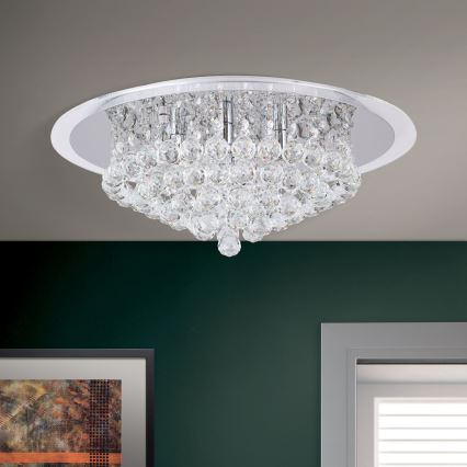 Plafonnier en cristal GLORIA 6xG9/40W/230V d. 50 cm transparent/chrome brillant
