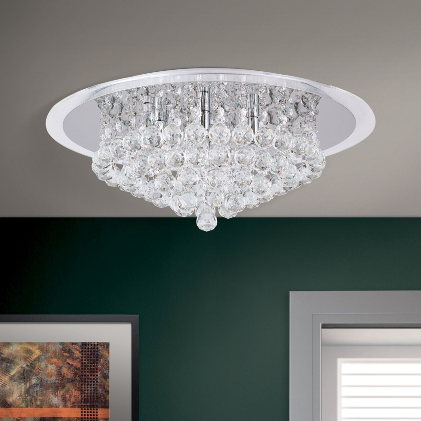 Plafonnier en cristal GLORIA 6xG9/40W/230V d. 50 cm transparent/chrome brillant