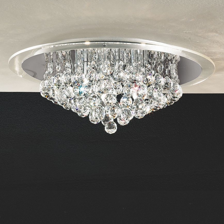 Plafonnier en cristal GLORIA 6xG9/40W/230V d. 50 cm transparent/chrome brillant