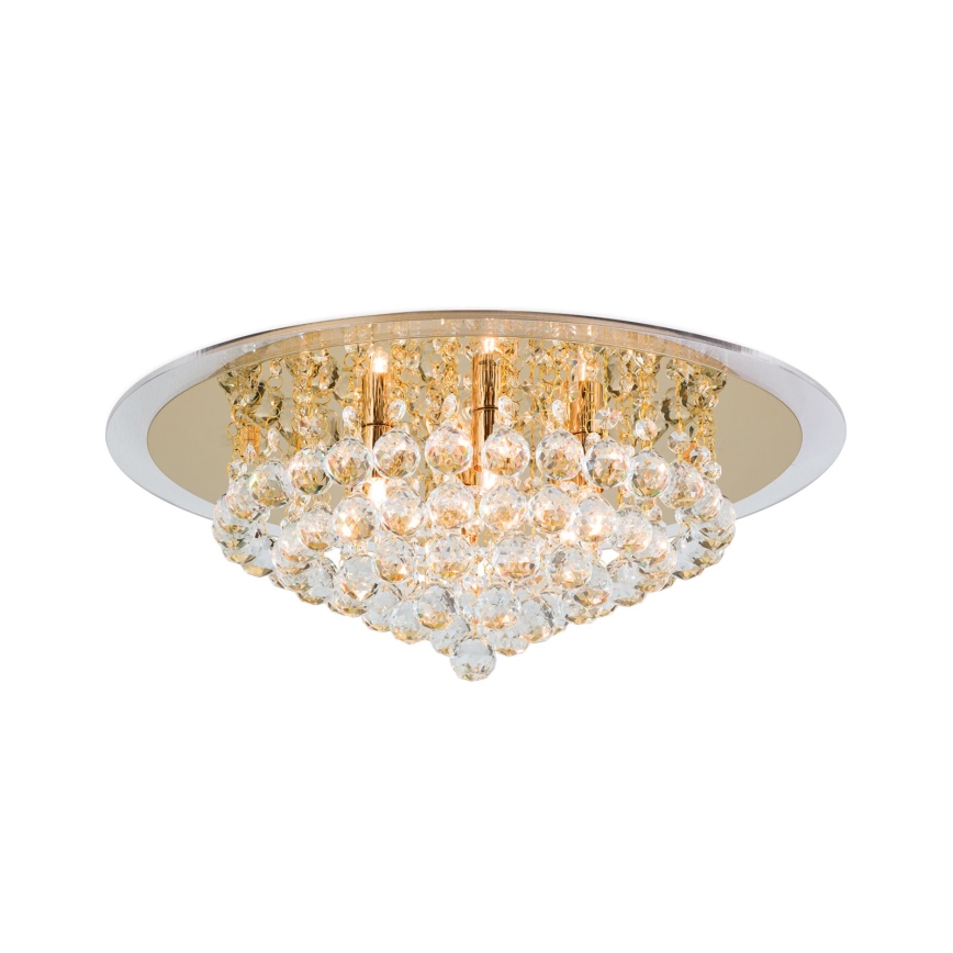 Plafonnier en cristal GLORIA 6xG9/40W/230V d. 50 cm doré