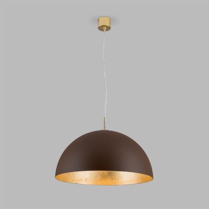 Suspension filaire ELIANO 1xE27/60W/230V d. 50 cm marron/doré