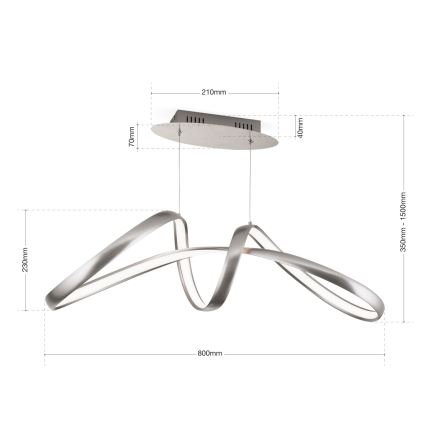 Suspension filaire à intensité variable CIRCUS LED/36W/230V argent