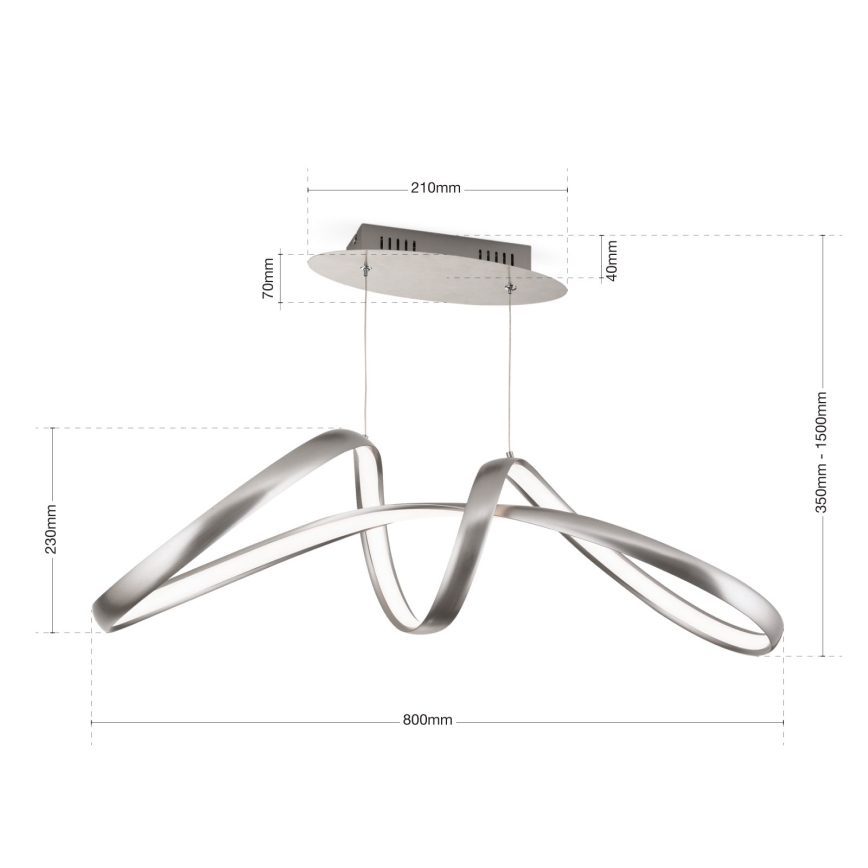 Suspension filaire à intensité variable CIRCUS LED/36W/230V argent