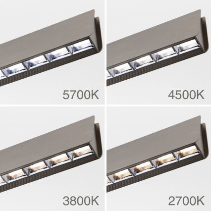 Suspension filaire à intensité variable TARA LED/44W/230V 2700/3800/4500/5700K chrome mat