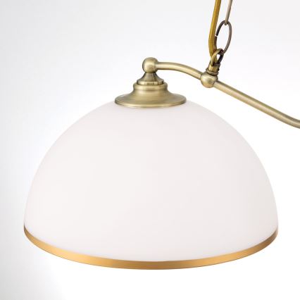Suspension chaîne OLD LAMP 2xE27/40W/230V blanc/laiton