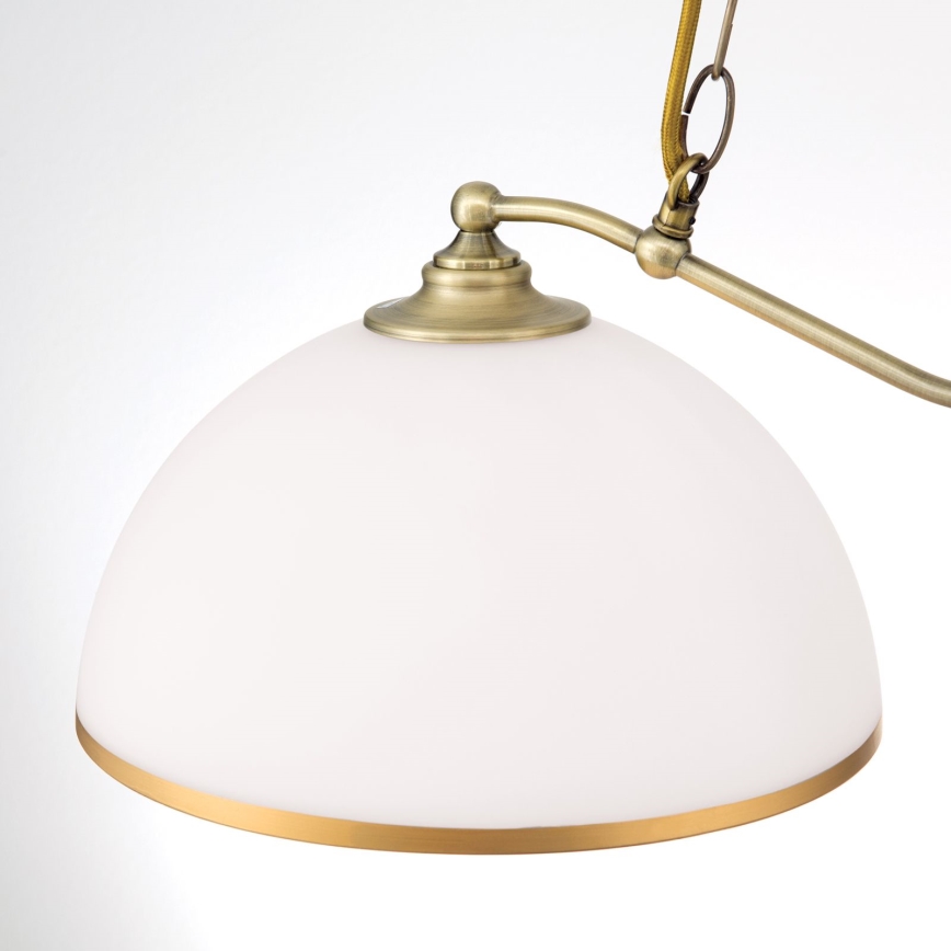 Suspension chaîne OLD LAMP 2xE27/40W/230V blanc/laiton