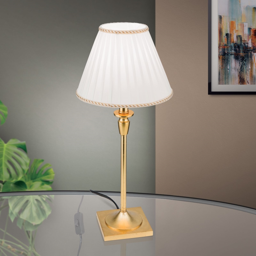 Lampe de table FONSA 1xE27/60W/230V 61 cm blanc/doré