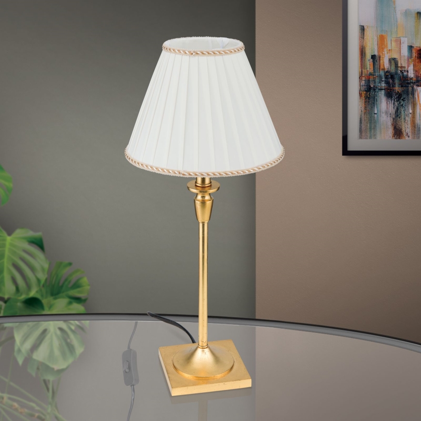 Lampe de table FONSA 1xE27/60W/230V 61 cm blanc/doré