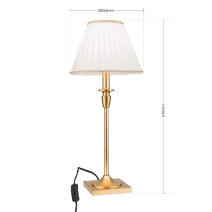 Lampe de table FONSA 1xE27/60W/230V 61 cm blanc/doré