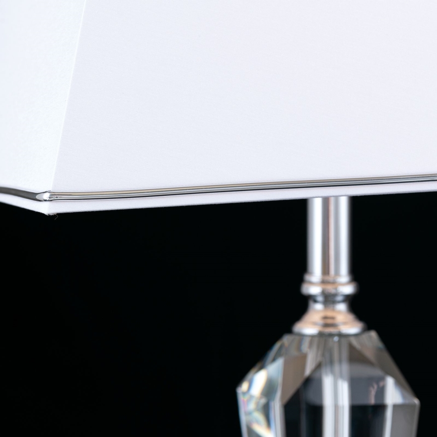 Lampe de table en cristal VERONIQUE 1xE27/60W/230V blanc/chrome
