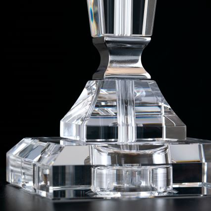 Lampe de table en cristal VERONIQUE 1xE27/60W/230V blanc/chrome