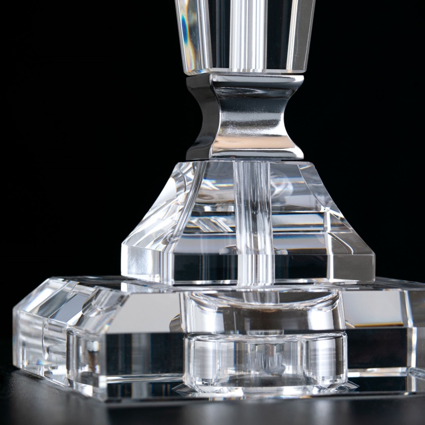 Lampe de table en cristal VERONIQUE 1xE27/60W/230V blanc/chrome