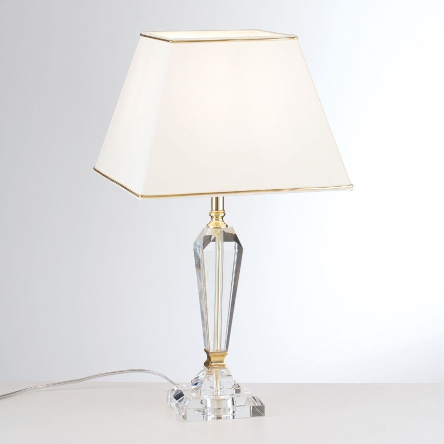 Lampe de table en cristal VERONIQUE 1xE27/60W/230V crème/doré