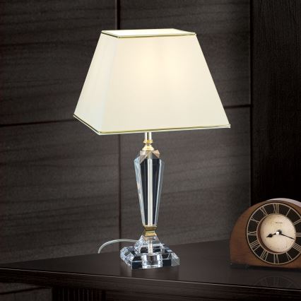Lampe de table en cristal VERONIQUE 1xE27/60W/230V crème/doré