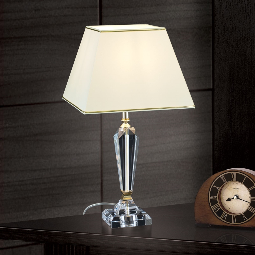 Lampe de table en cristal VERONIQUE 1xE27/60W/230V crème/doré