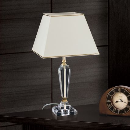 Lampe de table en cristal VERONIQUE 1xE27/60W/230V crème/doré