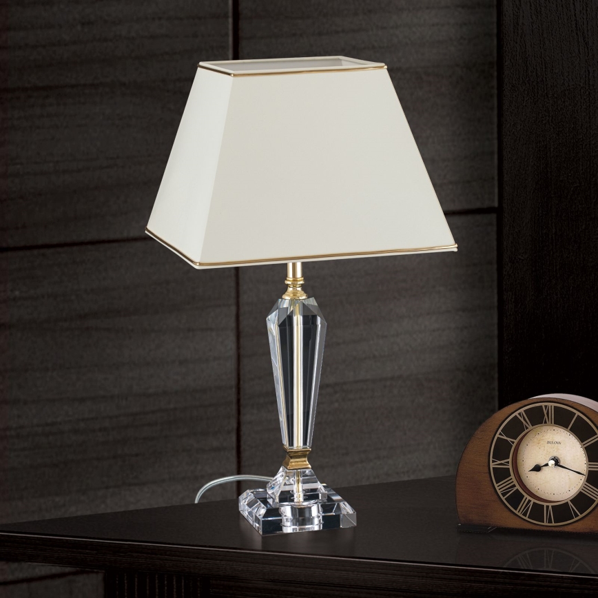 Lampe de table en cristal VERONIQUE 1xE27/60W/230V crème/doré