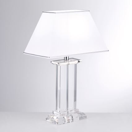 Lampe de table en cristal VERONIQUE 1xE27/60W/230V blanc/chrome