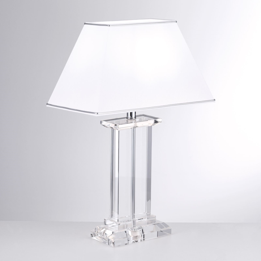 Lampe de table en cristal VERONIQUE 1xE27/60W/230V blanc/chrome