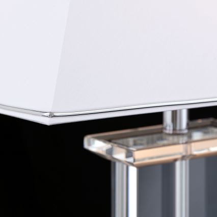 Lampe de table en cristal VERONIQUE 1xE27/60W/230V blanc/chrome