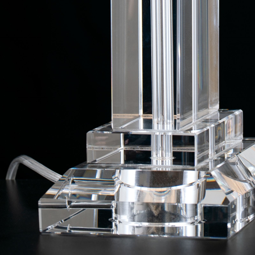 Lampe de table en cristal VERONIQUE 1xE27/60W/230V blanc/chrome
