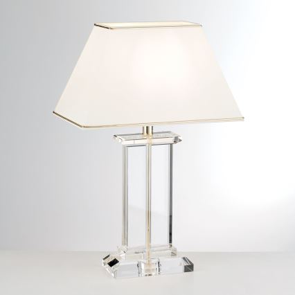 Lampe de table en cristal VERONIQUE 1xE27/60W/230V crème/doré