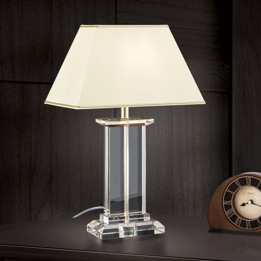 Lampe de table en cristal VERONIQUE 1xE27/60W/230V crème/doré
