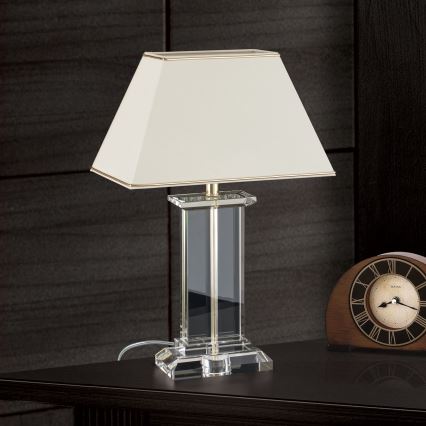 Lampe de table en cristal VERONIQUE 1xE27/60W/230V crème/doré