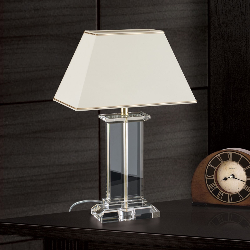 Lampe de table en cristal VERONIQUE 1xE27/60W/230V crème/doré