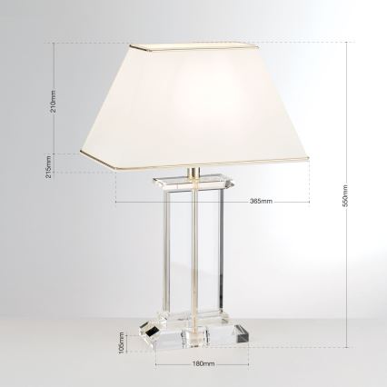 Lampe de table en cristal VERONIQUE 1xE27/60W/230V crème/doré