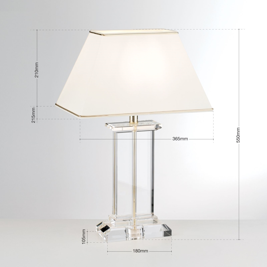 Lampe de table en cristal VERONIQUE 1xE27/60W/230V crème/doré