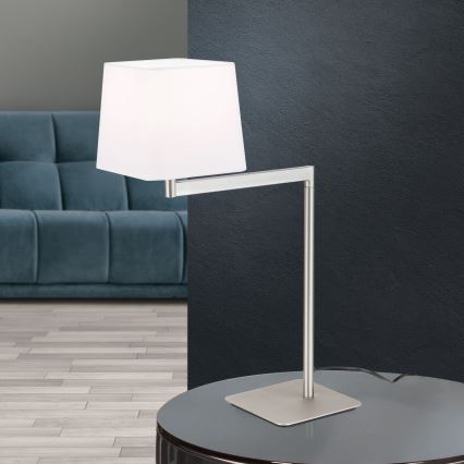 Lampe de table CARLTON 1xE27/40W/230V blanc/chrome mat