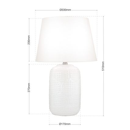 Lampe de table CORAL 1xE27/40W/230V céramique/blanc