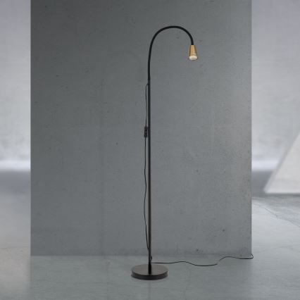 Lampadaire flexible DOTTY 1xGU10/10W/230V noir/laiton