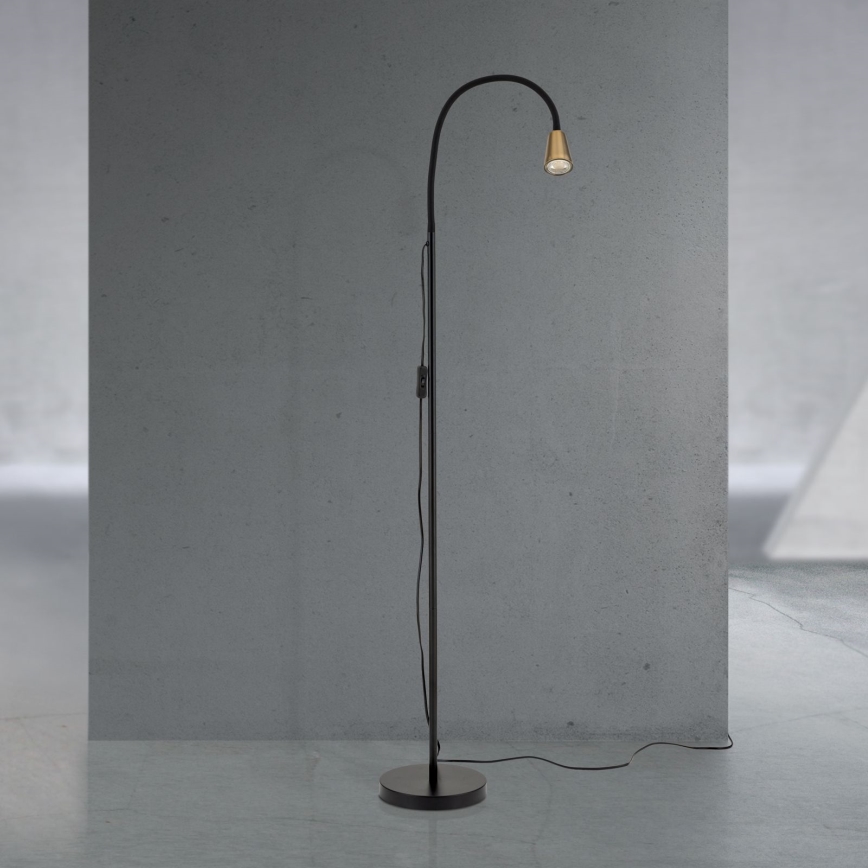 Lampadaire flexible DOTTY 1xGU10/10W/230V noir/laiton