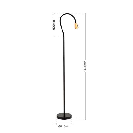 Lampadaire flexible DOTTY 1xGU10/10W/230V noir/laiton