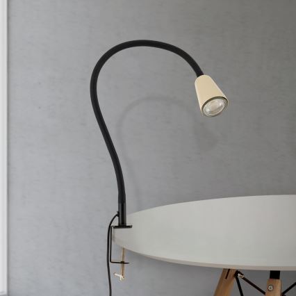 Lampe de table flexible à pince DOTTY 1xGU10/10W/230V beige/noir