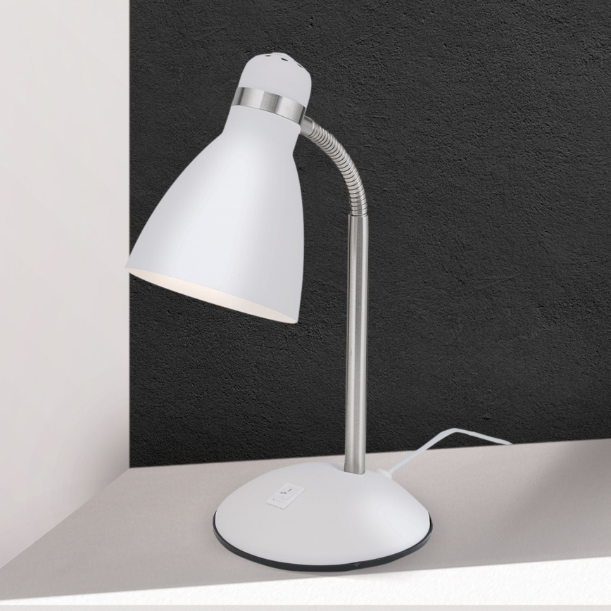 Lampe de bureau SCHOOL 1xE27/40W/230V blanche/chrome mat