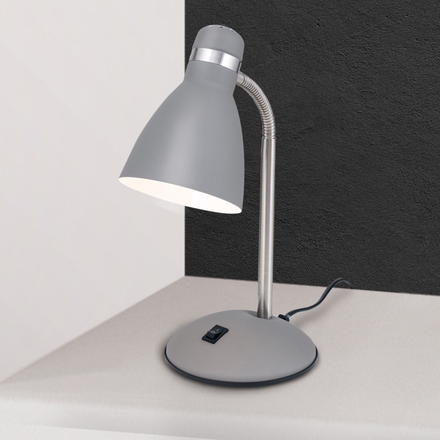Lampe de bureau SCHOOL 1xE27/40W/230V gris/chrome mat