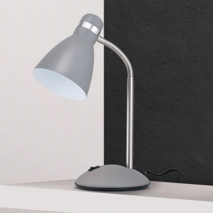 Lampe de bureau SCHOOL 1xE27/40W/230V gris/chrome mat