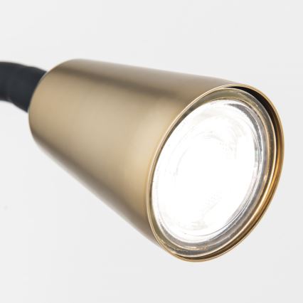 Lampe de bureau flexible à pince DOTTY 1xGU10/10W/230V laiton/noir