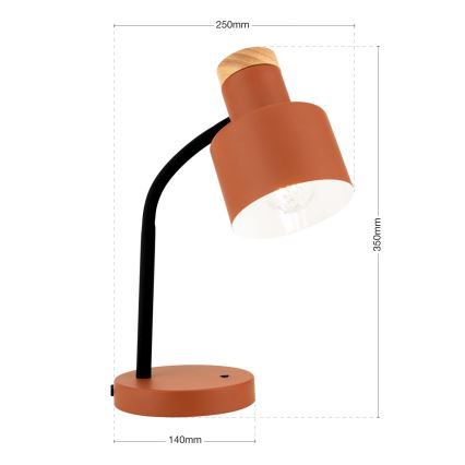Lampe de table GILI 1xE27/40W/230V couleur brique